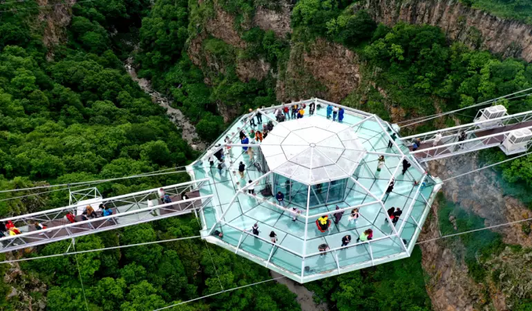 Discovering the Splendor of Diamond Bridge and Waterfall in Georgia